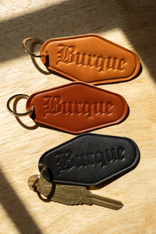 Leather Hotel Keychain - BURQUE