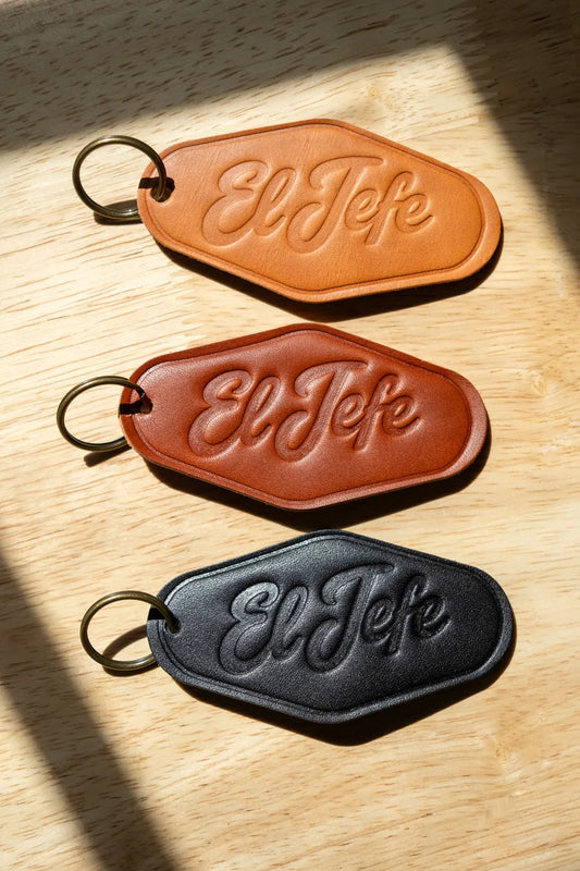 Leather Hotel Keychain - El Jefe
